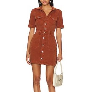 PAIGE Terracotta Button-Up Mini Dress